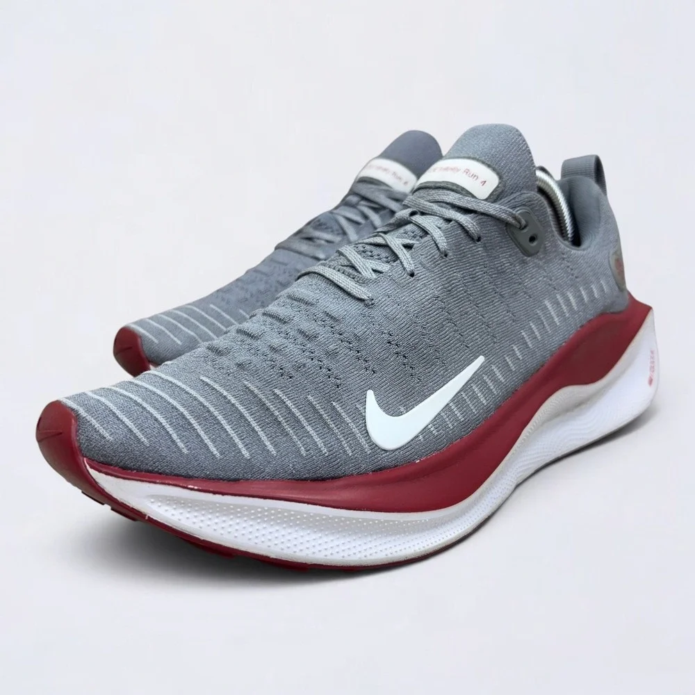 Nike ReactX Infinity Run 4 Mens 11.5 Running Shoes Cool Grey University Red